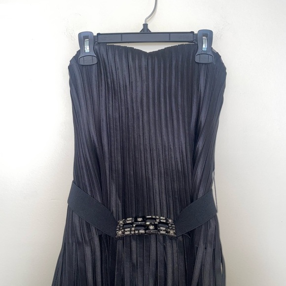 BCBGMaxAzria Black Corset Strapless Faux Leather Maxi Dress Size 0 - Picture 4 of 11